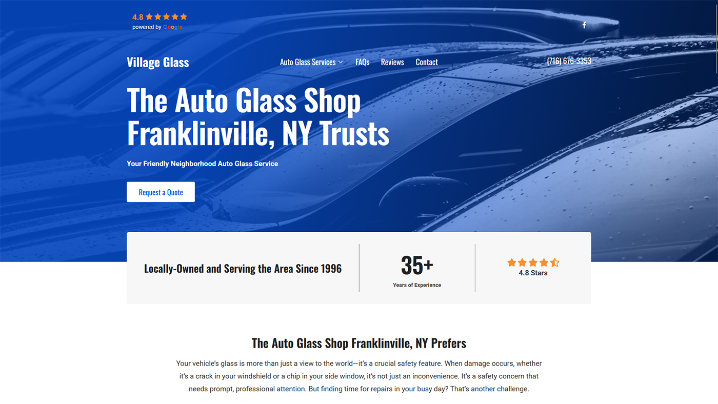 Village Glass homepage